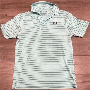 Under Armour Men's Polo Shirt - Mint Green Stripes
